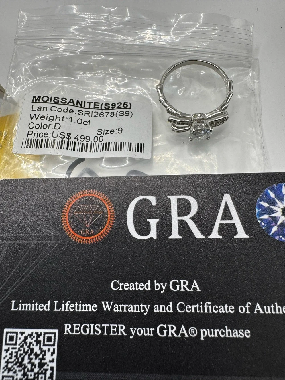 Moissanite Engagement Ring - Silver
